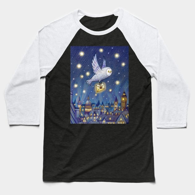 Magic owl Baseball T-Shirt by illustore